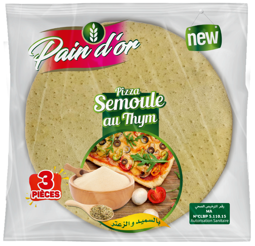 Pâte à pizza semoule au thym *3pcs